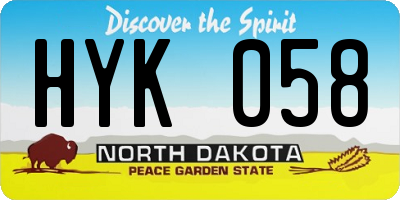 ND license plate HYK058