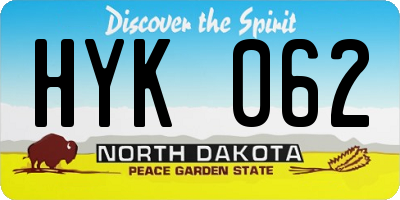 ND license plate HYK062