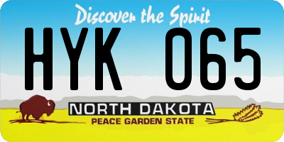 ND license plate HYK065