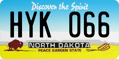 ND license plate HYK066