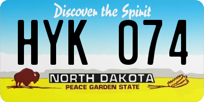 ND license plate HYK074
