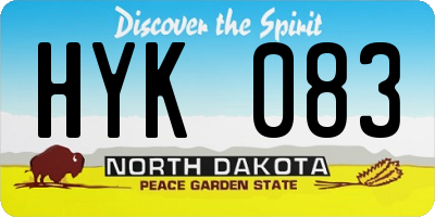 ND license plate HYK083