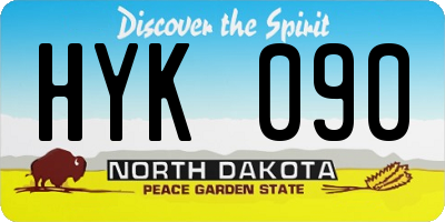 ND license plate HYK090
