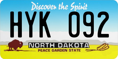 ND license plate HYK092
