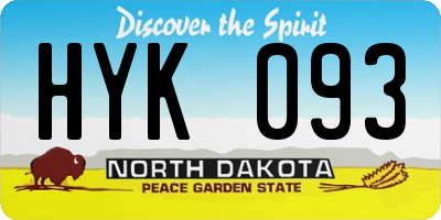 ND license plate HYK093