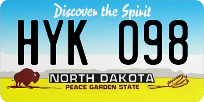 ND license plate HYK098