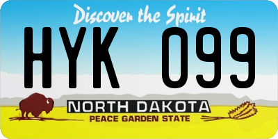 ND license plate HYK099
