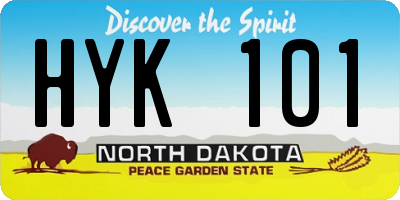 ND license plate HYK101