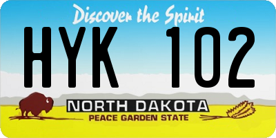 ND license plate HYK102