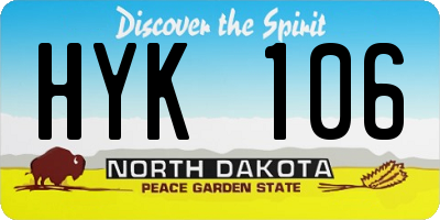 ND license plate HYK106