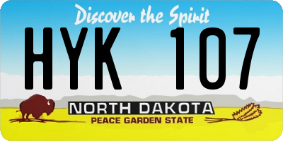 ND license plate HYK107