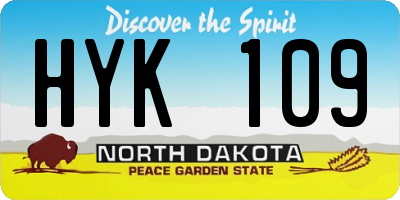 ND license plate HYK109