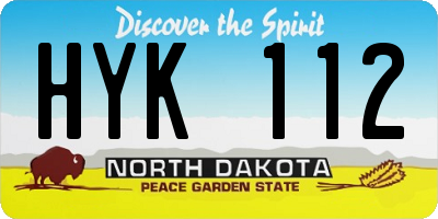 ND license plate HYK112