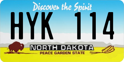 ND license plate HYK114