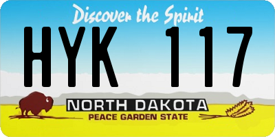 ND license plate HYK117