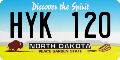 ND license plate HYK120