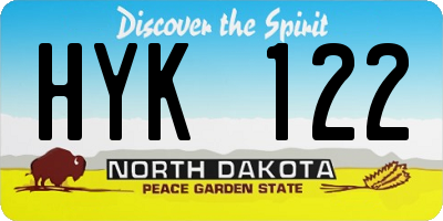 ND license plate HYK122