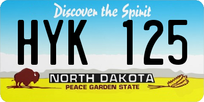 ND license plate HYK125