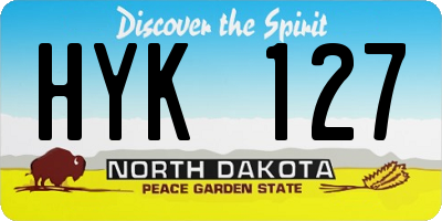 ND license plate HYK127