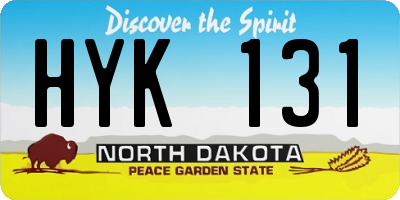 ND license plate HYK131