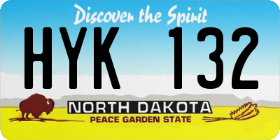 ND license plate HYK132