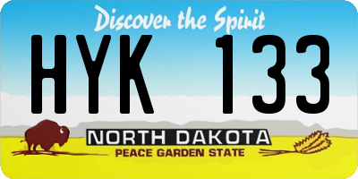 ND license plate HYK133