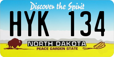 ND license plate HYK134