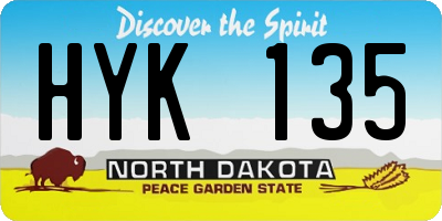 ND license plate HYK135