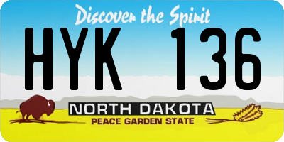 ND license plate HYK136