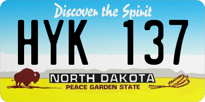 ND license plate HYK137
