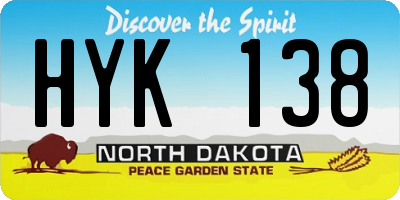 ND license plate HYK138