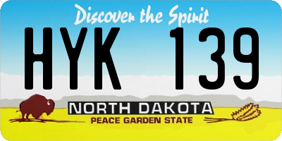 ND license plate HYK139