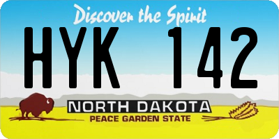ND license plate HYK142