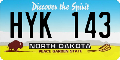 ND license plate HYK143