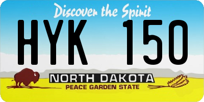 ND license plate HYK150