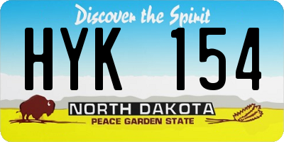 ND license plate HYK154