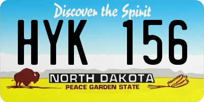 ND license plate HYK156
