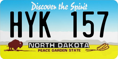 ND license plate HYK157