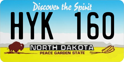 ND license plate HYK160