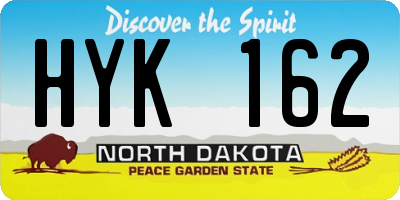 ND license plate HYK162