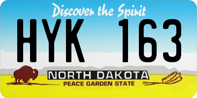 ND license plate HYK163