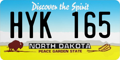 ND license plate HYK165