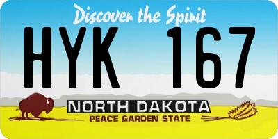ND license plate HYK167