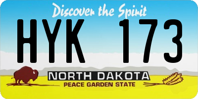 ND license plate HYK173