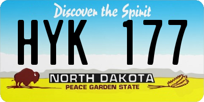 ND license plate HYK177