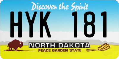 ND license plate HYK181