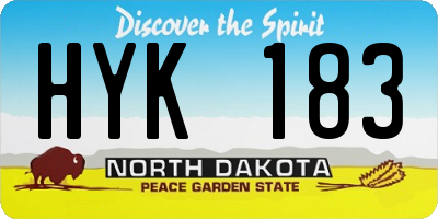 ND license plate HYK183