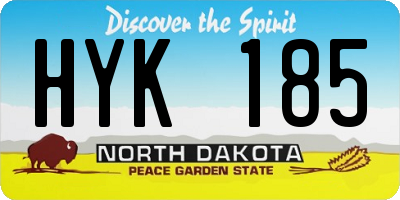 ND license plate HYK185