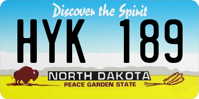 ND license plate HYK189