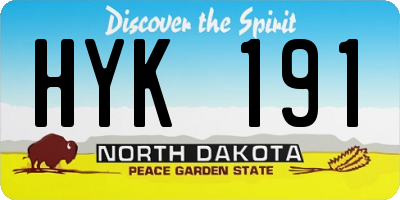 ND license plate HYK191